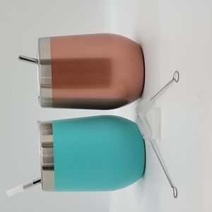 12 oz Stainless Steel Insulated Wine Tumblers- Set of 2